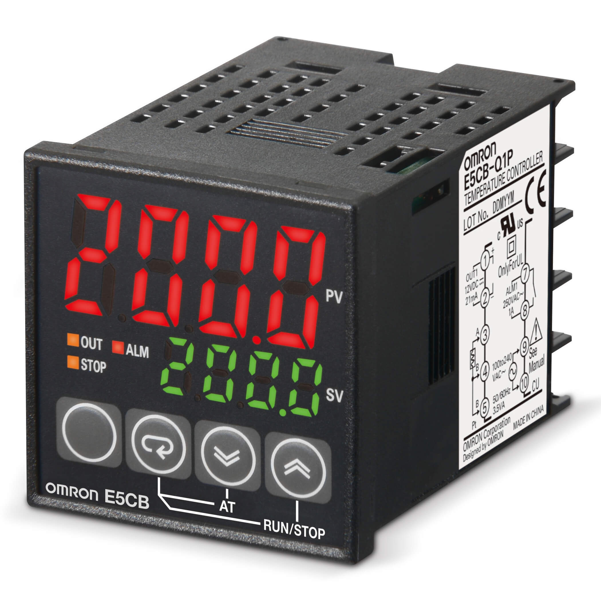 Temp. controller, LITE, 1/16DIN (48 x 48mm), relay output, ON/OFF or PID Control, Pt100 RTD input, 1