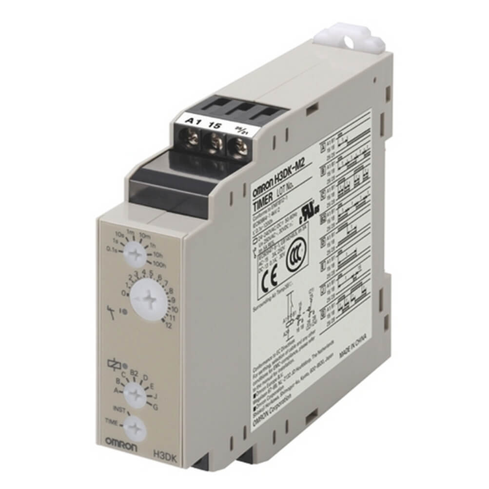 Timer, DIN-rail mounting, multi range, multi mode timer, 8 modes incl. off-delay, 2 output relays, 2