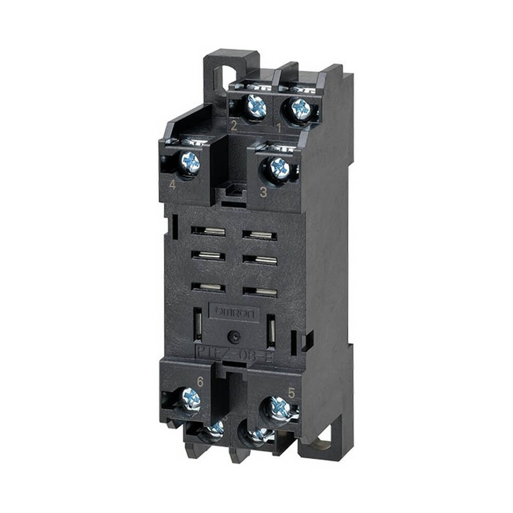 PTFZ-08-E Socket, for LY1N & LY2N, DIN rail/surface mounting, 8-pin, screw terminals