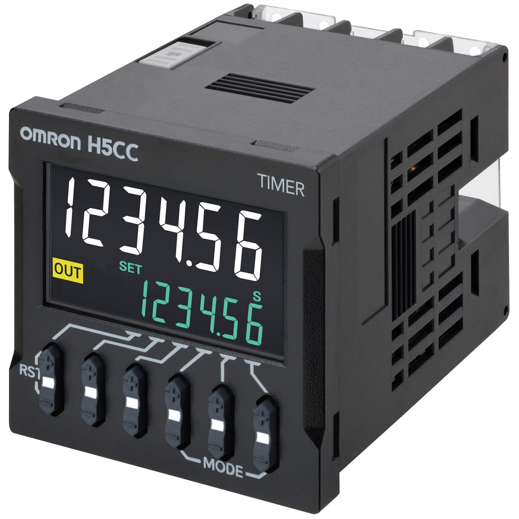1/16 DIN LCD Industrial Timer with 6 Programmable Time Ranges