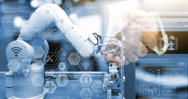 industry4-0 concept business people shaking hands industry-graphic fcard sol